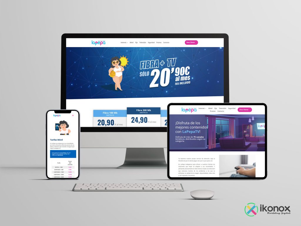 Creación de página web realizada por Ikonox Marketing Digital