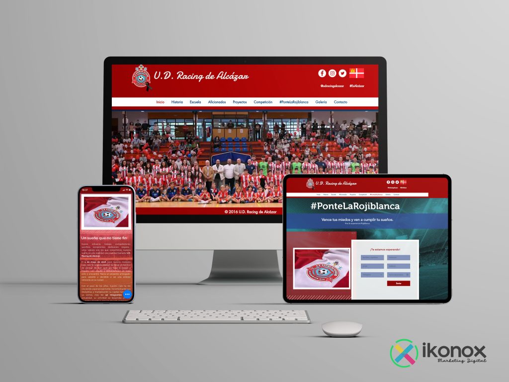 Creación de página web realizada por Ikonox Marketing Digital